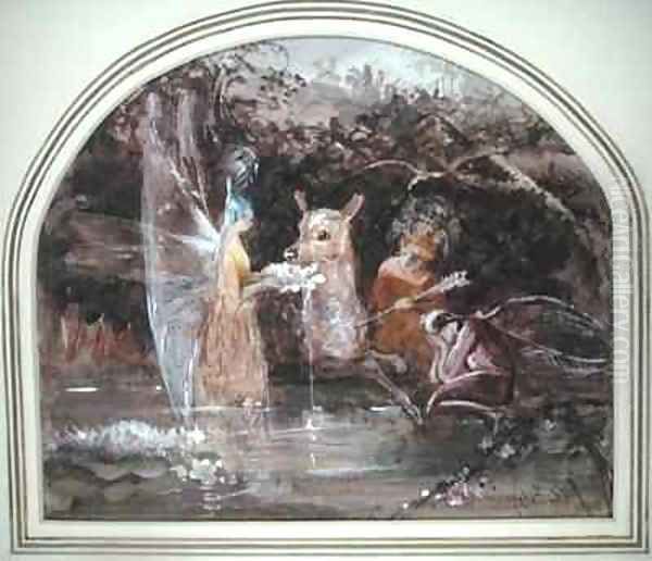 Wounded Faun Oil Painting by John Anster Fitzgerald