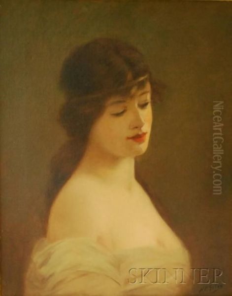 Portrait Of A Young Woman Oil Painting by Horace P. Giles