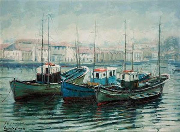 Puerto De San Juan De Luz Oil Painting by Vicente Giner