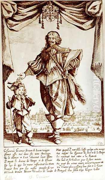 Portrait of Claude Deruet (1588-1660) Chevalier de l'ordre de Portugal Oil Painting by Jacques Callot