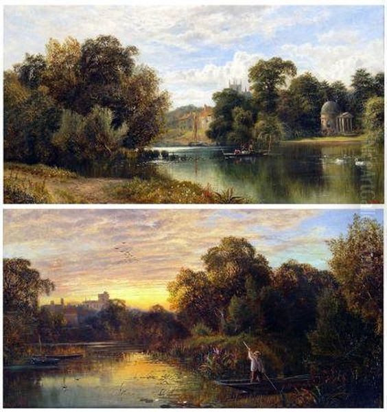 River Views Of Kew Oil Painting by Alfred Augustus Glendenning