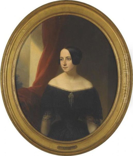 Portrait De La Comtesse De Durfort Oil Painting by Charles Gomien