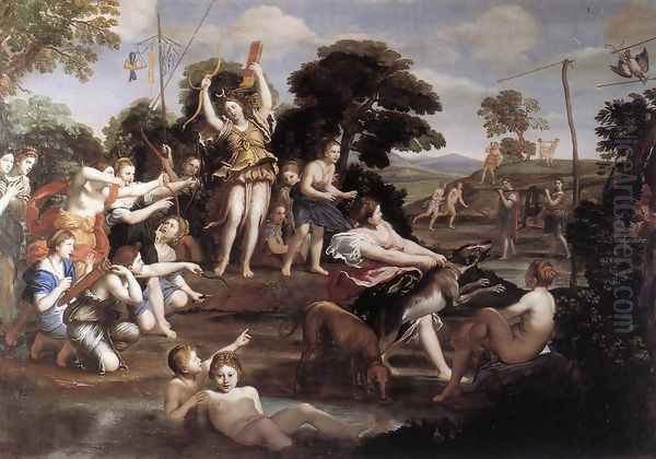 Diana and her Nymphs 1616-17 Oil Painting by Domenico Zampieri (Domenichino)