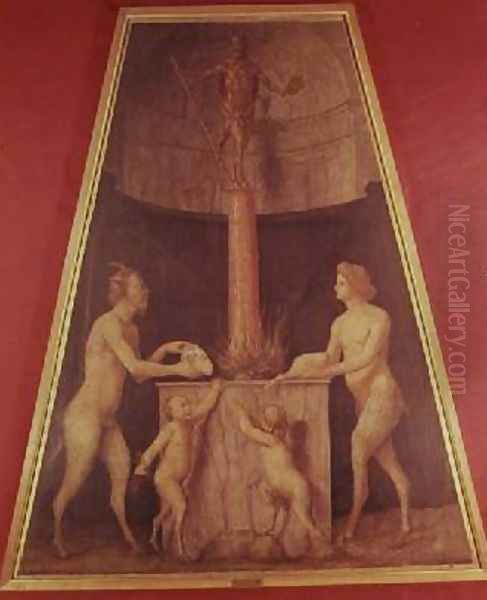 Sacrifice to the God Pan Oil Painting by Bernardino Luini