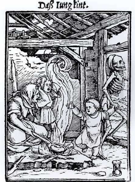 Death Taking a Child Oil Painting by Hans Holbein the Younger