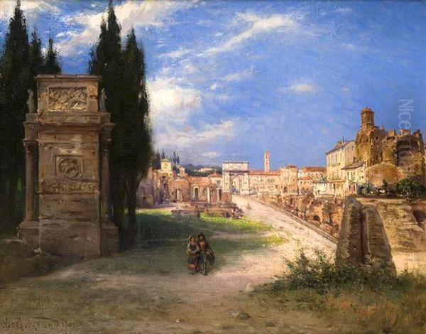 Roma, Passeggiata Ai Fori Oil Painting by Nel Gronland