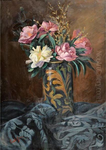 Grande Mazzo Di Fiori Oil Painting by Carlo Grossi