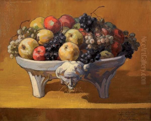 Coupe De Fruits Oil Painting by Francisque Guillermin