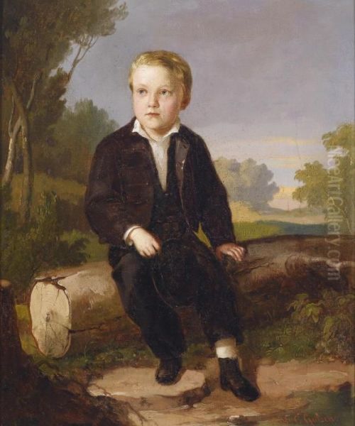 Portrait Of A Boy Oil Painting by Carl Gutsch