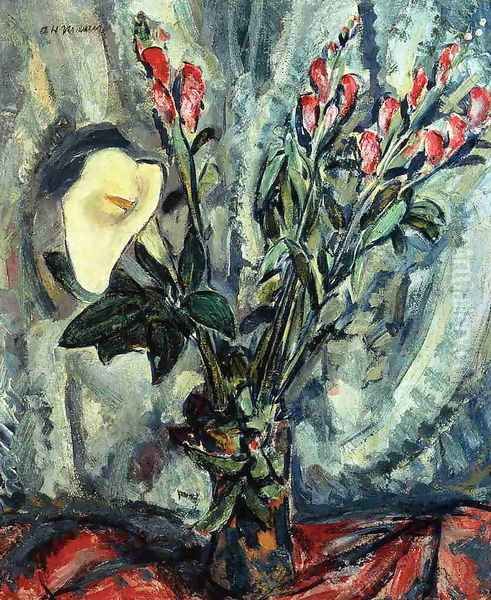 Floral Still Life with Calla Lily Oil Painting by Alfred Henry Maurer