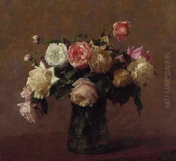 Bouquet of Roses Oil Painting by Ignace Henri Jean Fantin-Latour