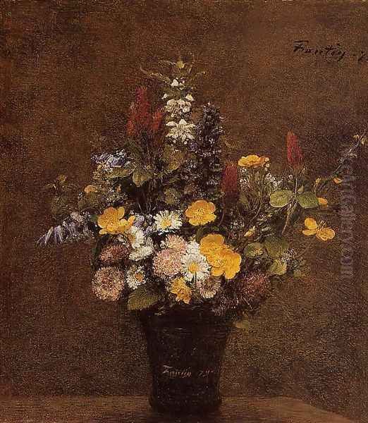 Wildflowers Oil Painting by Ignace Henri Jean Fantin-Latour