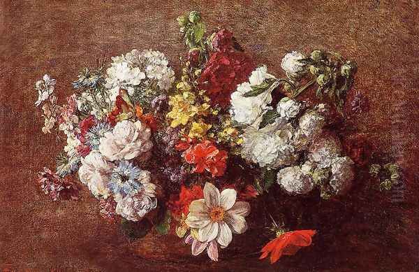 Bouquet of Flowers Oil Painting by Ignace Henri Jean Fantin-Latour