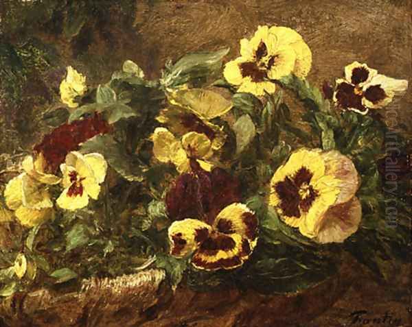 Pansies Oil Painting by Ignace Henri Jean Fantin-Latour