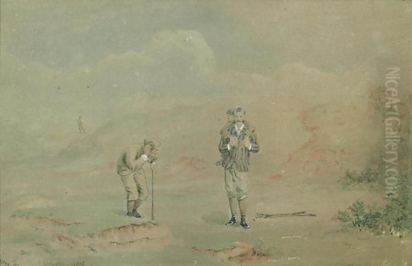 Golfing Scene Oil Painting by Francis Powell Hopkins