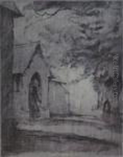 The Kirkyard Oil Painting by Isobel Hotchkis