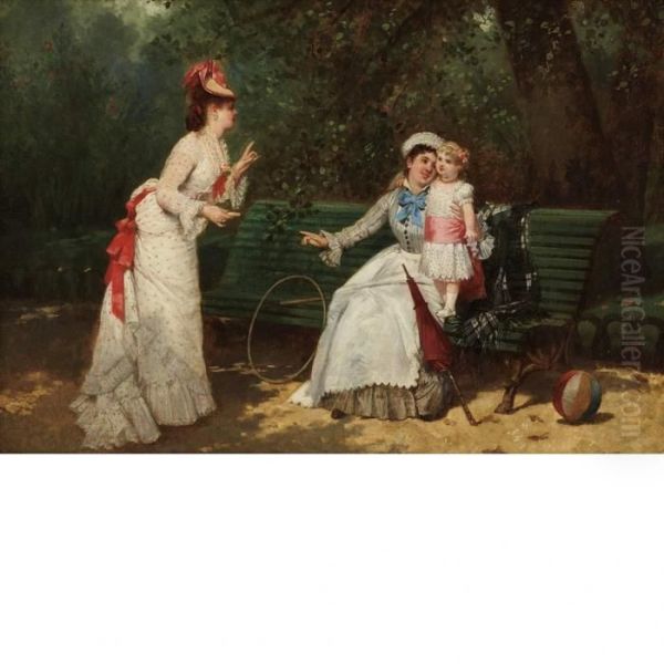 Afternoon In The Park Oil Painting by Charles Hue