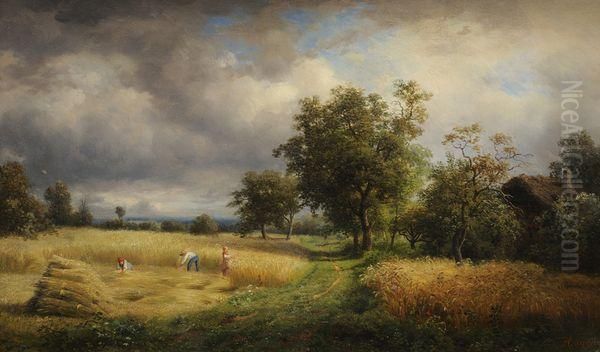 La Moisson Oil Painting by Claude Sebastien Hugard De La Tour