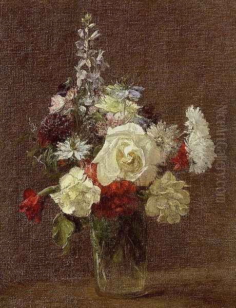 Mixed Flowers Oil Painting by Ignace Henri Jean Fantin-Latour