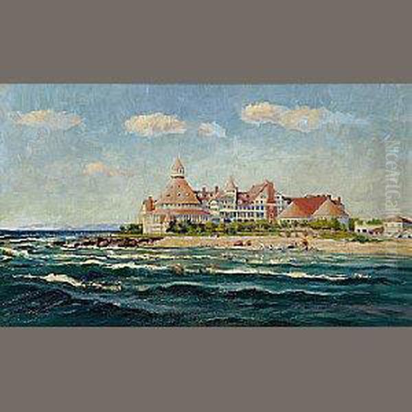 A View Of The Hotel Del Coronado Oil Painting by John Eliot Jenkins