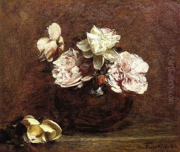 Roses de Nice Oil Painting by Ignace Henri Jean Fantin-Latour