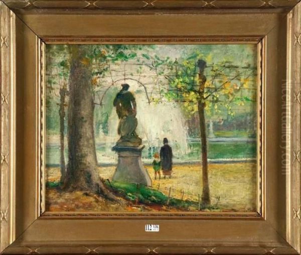 Coin Du Parc De Bruxelles Anime Oil Painting by Frederic Jomouton