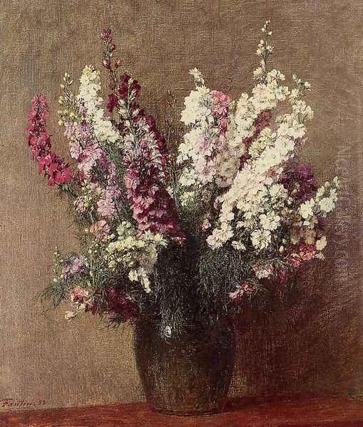 Pieds d'Allouette Oil Painting by Ignace Henri Jean Fantin-Latour