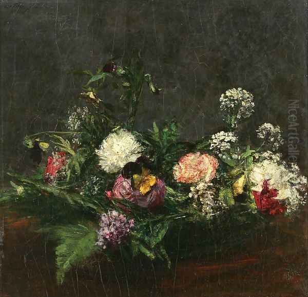 Flowers V Oil Painting by Ignace Henri Jean Fantin-Latour