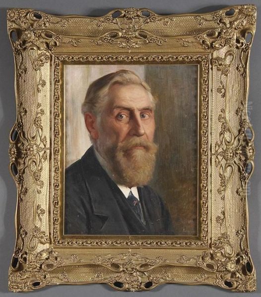 Portrait Of A Bearded Man Oil Painting by Karl Kappes