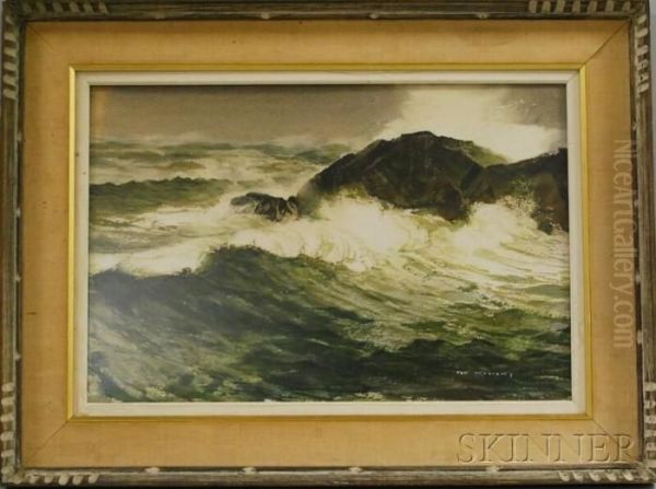 Crashing Waves. Oil Painting by Ted Kautzky