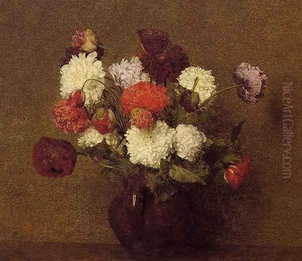 Flowers: Poppies Oil Painting by Ignace Henri Jean Fantin-Latour