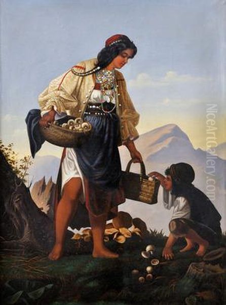 Hubari Oil Painting by Szkicsak Klinovszky Istvan