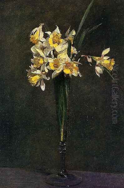 Yellow Flowers (or Coucous) Oil Painting by Ignace Henri Jean Fantin-Latour