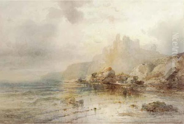 A Castle On The Coast Of Scotland Oil Painting by Emil Krause