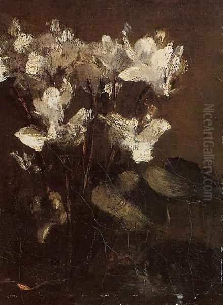 Fleurs, cyclamens Oil Painting by Ignace Henri Jean Fantin-Latour