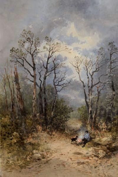 Le Repos Du Chasseur Oil Painting by Gabriel Hippolyte Le Bas