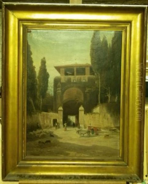 Souvenirs Des Jardins De Boboli A Florence Oil Painting by Louis Auguste G. Leconte De Roujou