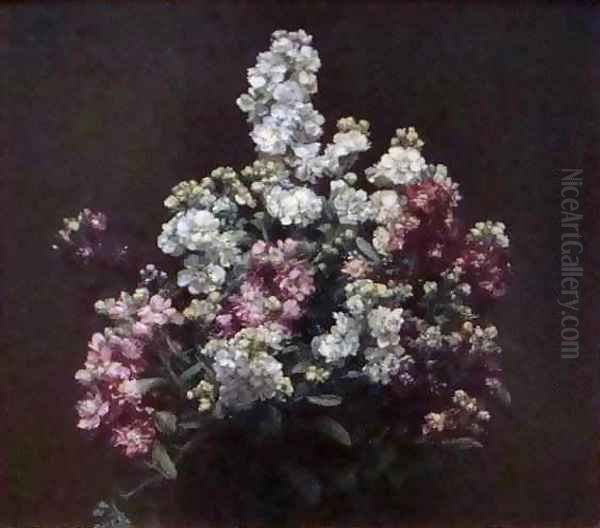 White and Purple Stock Oil Painting by Ignace Henri Jean Fantin-Latour