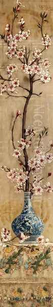 Still Life with Plum Blossoms in an Oriental Vase Oil Painting by Charles Caryl Coleman