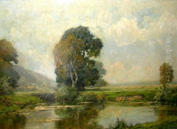 Munchen. Landschaftsmaler In Munchen Oil Painting by Oscar Leu