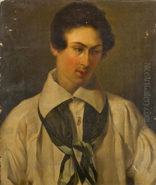 Ritratto Di Giovane Uomo Oil Painting by Angelo Adolfo Levi