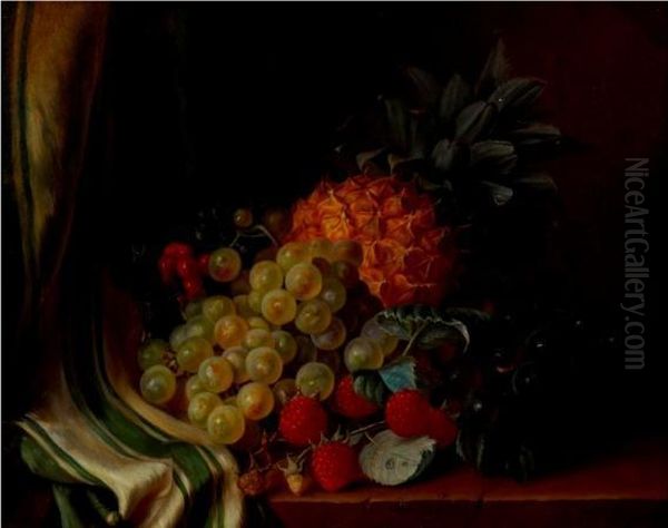 Still Life With Fruit Oil Painting by Louise Logerot