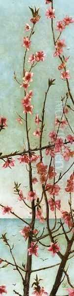 Blossoming Pink Branches Oil Painting by Charles Caryl Coleman