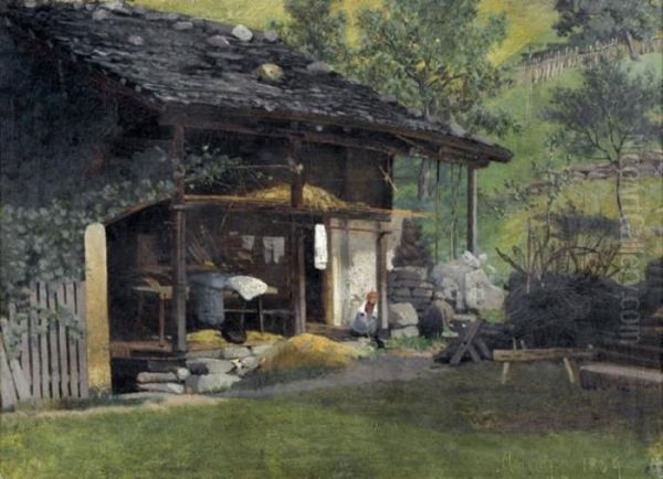 Muhle Bei Meiringen Oil Painting by Albert Bogislav Ludecke