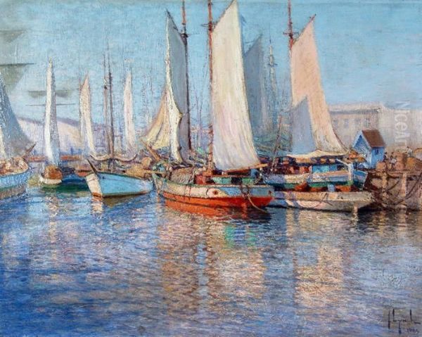 Barcas Oil Painting by Justo Lynch