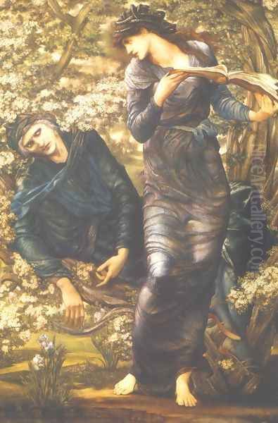 Beguiling of Merlin Oil Painting by Sir Edward Coley Burne-Jones