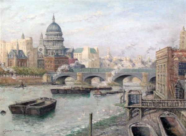 St Pauls From The Thames Oil Painting by Sydney Maiden