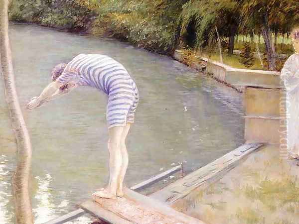 Bathers Banks Of The Yerres Oil Painting by Gustave Caillebotte