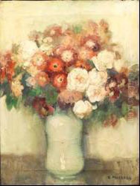 Vaso Di Fiori Oil Painting by Gian Emilio Malerba