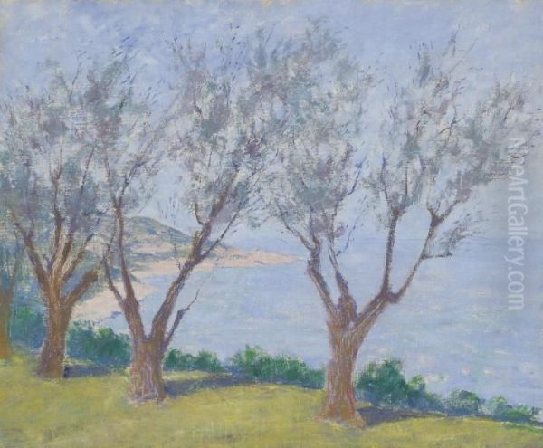 Paesaggio Con Ulivi Oil Painting by Gian Emilio Malerba